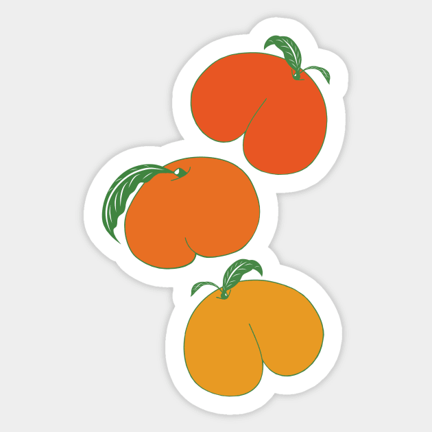 Plump Peaches Butts Sticker by notsniwart